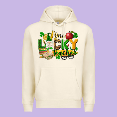One Lucky Teacher Premium Hoodie Designed By Fadigitalartstudio