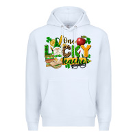 White one lucky teacher Premium Hoodie - FaDigitalArtStudio