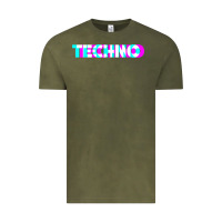 Vintage Olive techno music t shirt Vintage Tee - linhVisuals