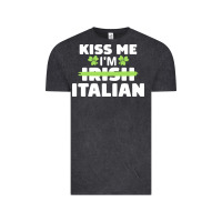Vintage Black kiss me im italian t  shirt kiss me i'm irish italian patriotic st pat Vintage Tee - linhVisuals