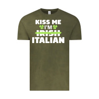 Vintage Olive kiss me im italian t  shirt kiss me i'm irish italian patriotic st pat Vintage Tee - linhVisuals