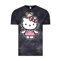 Cloud Black kitty Vintage Tee - linhVisuals