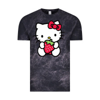 Cloud Black kitty Vintage Tee - linhVisuals