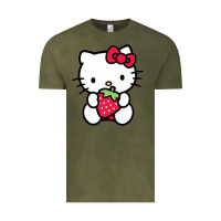 Vintage Olive kitty Vintage Tee - linhVisuals