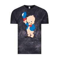 Cloud Black porky pig Vintage Tee - linhVisuals