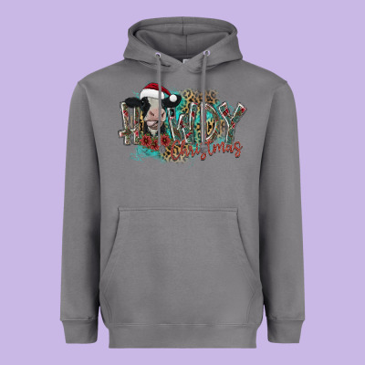 Howdy Christmas Heavyweight Hoodie Designed By Cowhidedigitalart