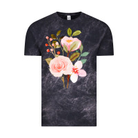 Cloud Black Bouquet Floral Vintage Tee - linhVisuals