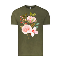 Vintage Olive Bouquet Floral Vintage Tee - linhVisuals