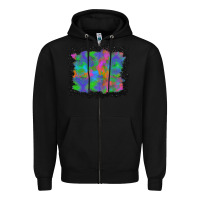 Black halloween neon leopard background Zipper Hoodie - BundleAndBundleShop