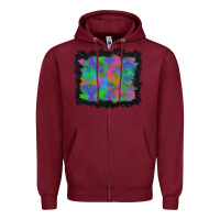 Burgundy halloween neon leopard background Zipper Hoodie - BundleAndBundleShop