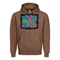 Chestnut halloween neon leopard background Zipper Hoodie - BundleAndBundleShop