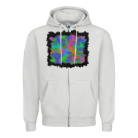 Dove Grey halloween neon leopard background Zipper Hoodie - BundleAndBundleShop