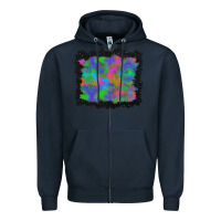 Navy halloween neon leopard background Zipper Hoodie - BundleAndBundleShop
