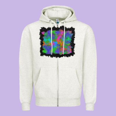 Halloween Neon Leopard Background Zipper Hoodie Designed By Bundleandbundleshop