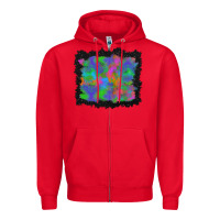 Red halloween neon leopard background Zipper Hoodie - BundleAndBundleShop