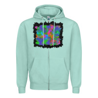 Seafoam halloween neon leopard background Zipper Hoodie - BundleAndBundleShop