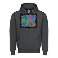 Smoke halloween neon leopard background Zipper Hoodie - BundleAndBundleShop