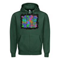 Sports Green halloween neon leopard background Zipper Hoodie - BundleAndBundleShop