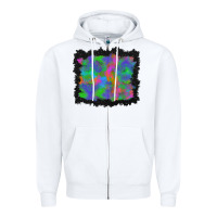 White halloween neon leopard background Zipper Hoodie - BundleAndBundleShop