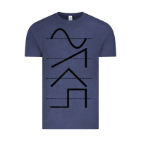 Vintage Denim vintage analog synthesizer techno waveform   synth nerd raglan basebal Vintage Tee - linhVisuals