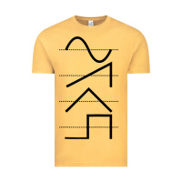 Vintage Mustard vintage analog synthesizer techno waveform   synth nerd raglan basebal Vintage Tee - linhVisuals