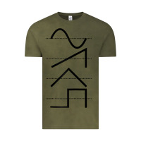Vintage Olive vintage analog synthesizer techno waveform   synth nerd raglan basebal Vintage Tee - linhVisuals