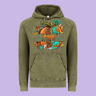 Cna Pumpkin Nurse Vintage Hoodie Designed By Nancycooperartshop
