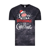 Cloud Black i want hippopotamus for christmas hippo xmas gift Vintage Tee - linhVisuals