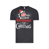 Vintage Black i want hippopotamus for christmas hippo xmas gift Vintage Tee - linhVisuals