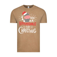 Vintage Coffee i want hippopotamus for christmas hippo xmas gift Vintage Tee - linhVisuals