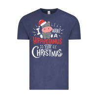 Vintage Denim i want hippopotamus for christmas hippo xmas gift Vintage Tee - linhVisuals
