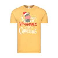Vintage Mustard i want hippopotamus for christmas hippo xmas gift Vintage Tee - linhVisuals