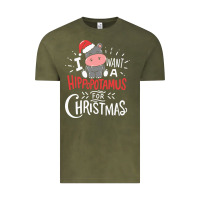 Vintage Olive i want hippopotamus for christmas hippo xmas gift Vintage Tee - linhVisuals