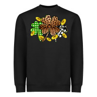 Black St. Patrick's Day shamrocks Heavyweight Sweatshirt - OliviaCreatesArt