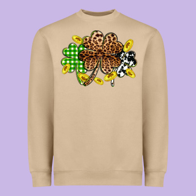 St. Patrick's Day Shamrocks Heavyweight Sweatshirt Designed By Oliviacreatesart