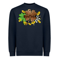 Navy St. Patrick's Day shamrocks Heavyweight Sweatshirt - OliviaCreatesArt