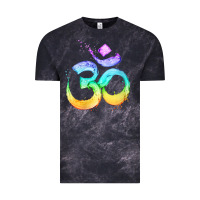 Cloud Black womens om symbol   psy trance goa yoga meditation buddhism buddhist v Vintage Tee - linhVisuals