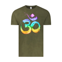 Vintage Olive womens om symbol   psy trance goa yoga meditation buddhism buddhist v Vintage Tee - linhVisuals