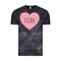 Cloud Black i heart steak Vintage Tee - linhVisuals
