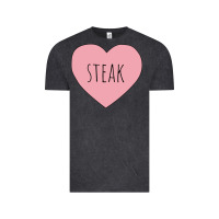 Vintage Black i heart steak Vintage Tee - linhVisuals