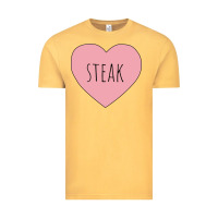 Vintage Mustard i heart steak Vintage Tee - linhVisuals
