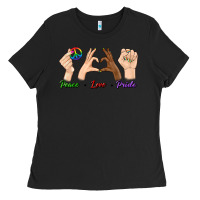 Black Peace Love Pride Ladies Tee - BundleAndBundleShop