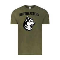 Vintage Olive northeastern huskies Vintage Tee - linhVisuals