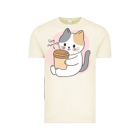 Vintage Arctic Cat Drinking Coffee Kitten Kawaii Japanese Kitty Vintage Tee - linhVisuals