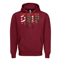 Burgundy candy cane drip Zipper Hoodie - FaDigitalArtStudio