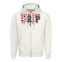 Oatmeal Heather candy cane drip Zipper Hoodie - FaDigitalArtStudio