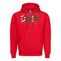 Red candy cane drip Zipper Hoodie - FaDigitalArtStudio