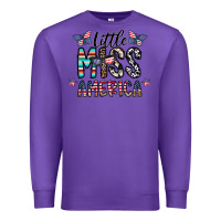Purple little miss america Premium Sweatshirt - CowhideDigitalArt