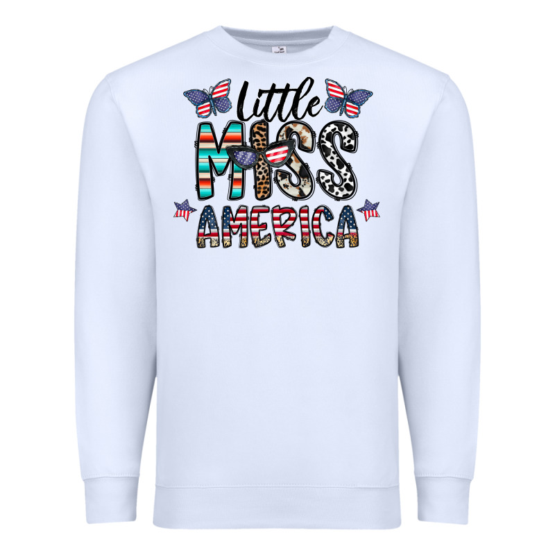 Little Miss America Premium Sweatshirt by CowhideDigitalArt | Teevron