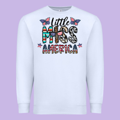 Little Miss America Premium Sweatshirt Designed By Cowhidedigitalart